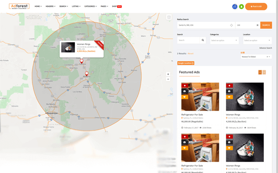 adforest radius search